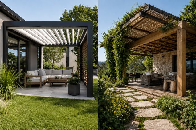 modern modular outdoor climate system and a custom-designed outdoor structure